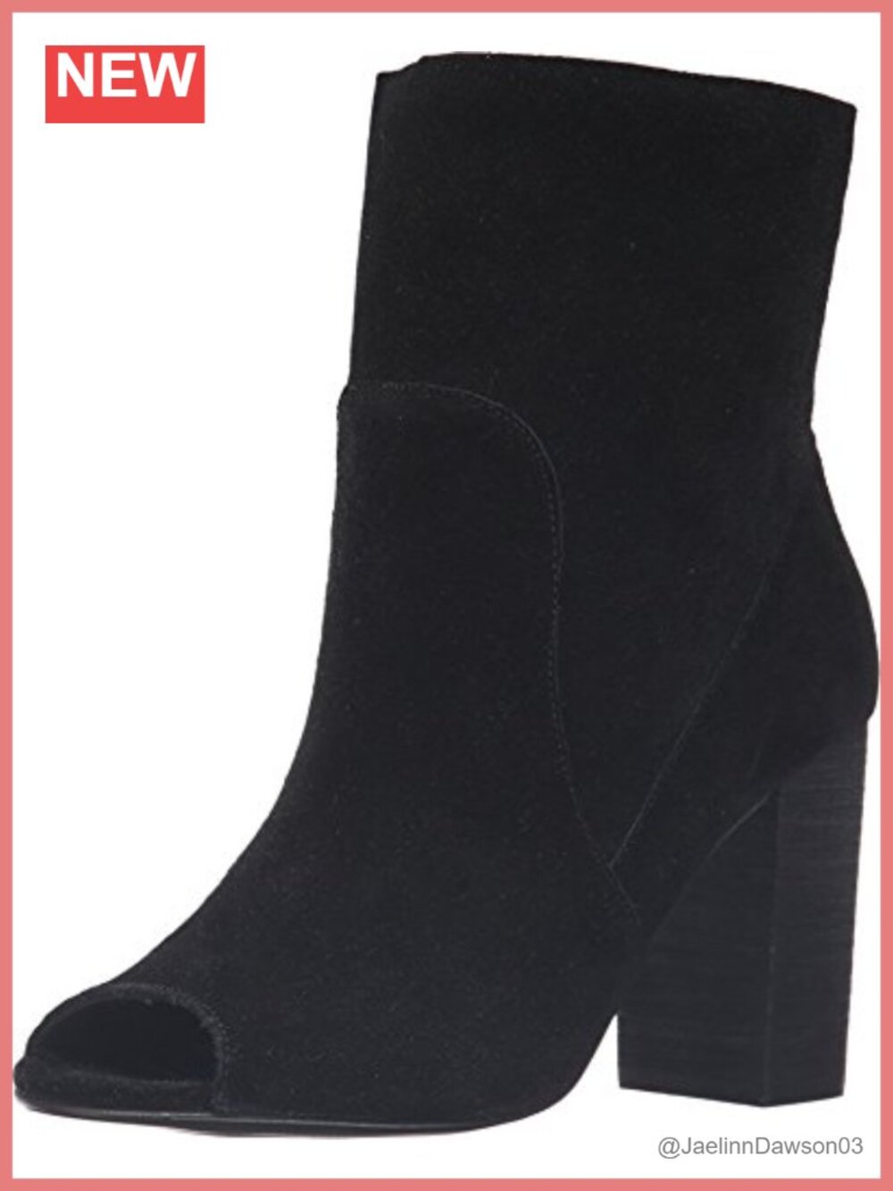 Suede Peep Toe Ankle Bootie Block Heel Dress Shoe